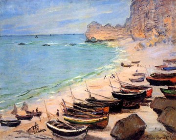  barco - Barcos en la playa de Etretat Claude Monet